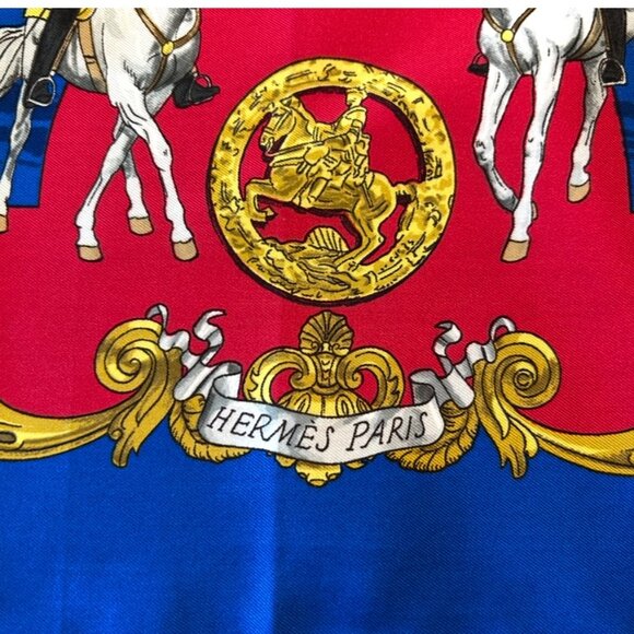 Vintage Hermes L' Ecole Espagnole De Vienne Silk Scarf by Phillipe Ledoux - Picture 12 of 15